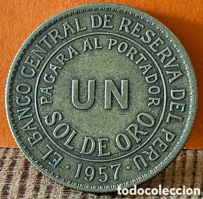 Monedas antiguas de Am&eacute;rica: PER&Uacute;, UN SOL DE ORO, 1957. - Foto 1