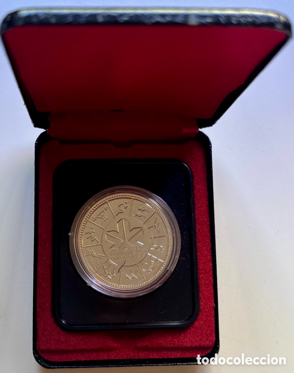 Monedas antiguas de Am&eacute;rica: Moneda PLATA CANAD&Aacute; 1 D&oacute;lar 1978 Juegos Ol&iacute;mpicos Edmonton 1976. En ESTUCHE . Canada