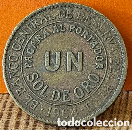 Monedas antiguas de Am&eacute;rica: PER&Uacute;, UN SOL DE ORO, 1964. - Foto 1