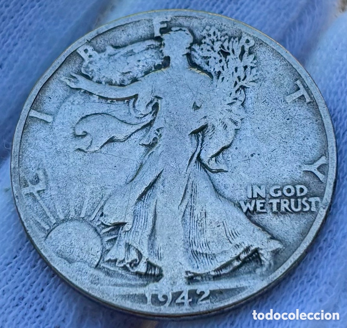 Monedas antiguas de Am&eacute;rica: Moneda PLATA USA 1/2 D&oacute;lar 1942 Liberty. EEUU Estados Unidos Dollar