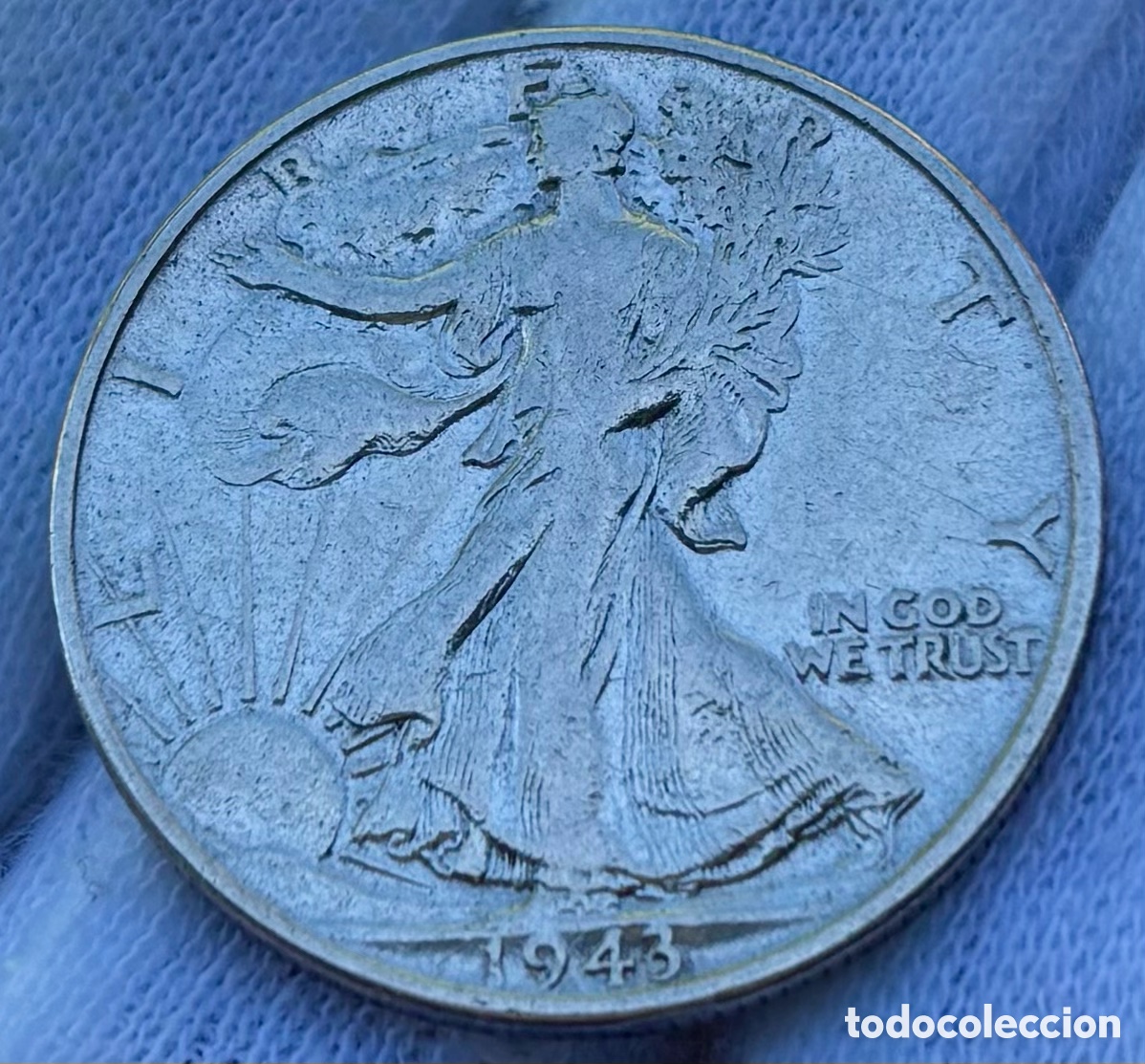 Monedas antiguas de Am&eacute;rica: Moneda PLATA USA 1/2 D&oacute;lar 1943 Liberty. EEUU Estados Unidos Dollar