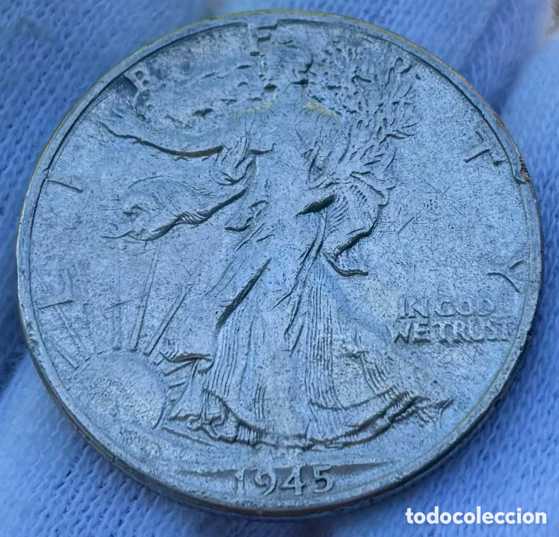 Monedas antiguas de Am&eacute;rica: Moneda PLATA USA 1/2 D&oacute;lar 1945 Liberty. EEUU Estados Unidos Dollar