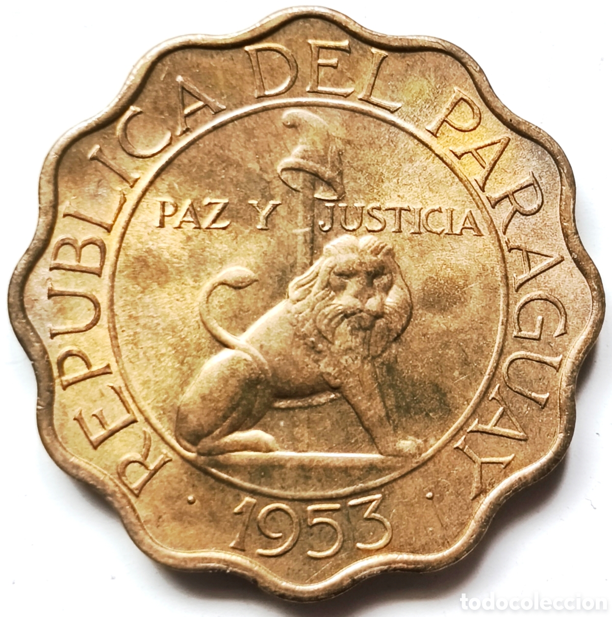 Monedas antiguas de Am&eacute;rica: Paraguay, 50 centimos de 1953, EBC+ - Foto 1