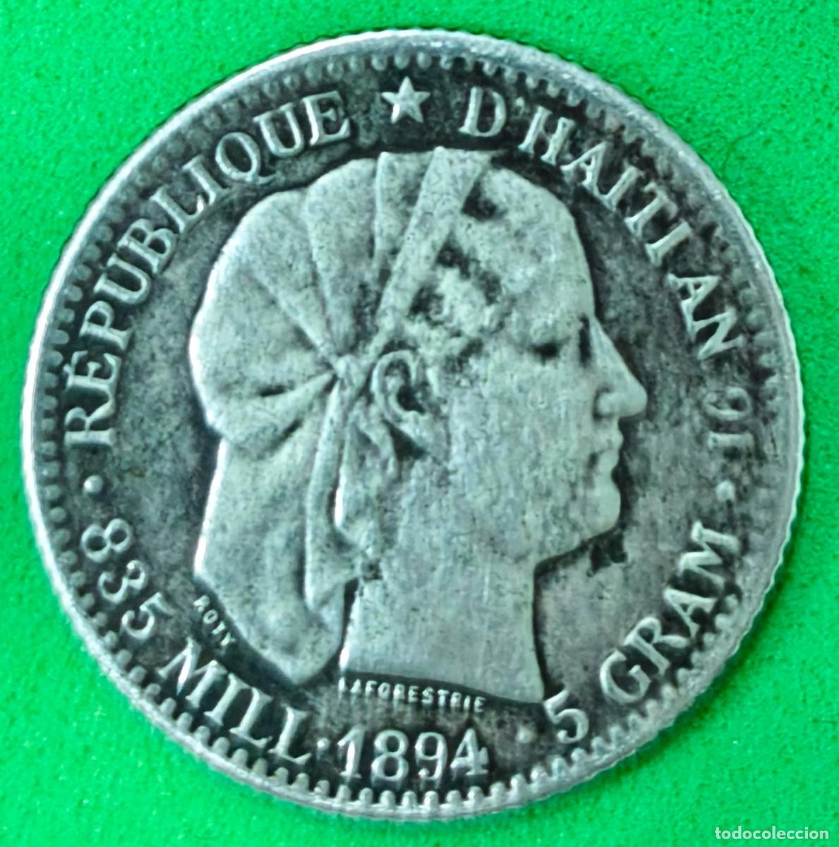 Monedas antiguas de Am&eacute;rica: HAITI A&Ntilde;O 1894 20 CENTIMOS PLATA (835). PESO 4,5 GR OFERTA