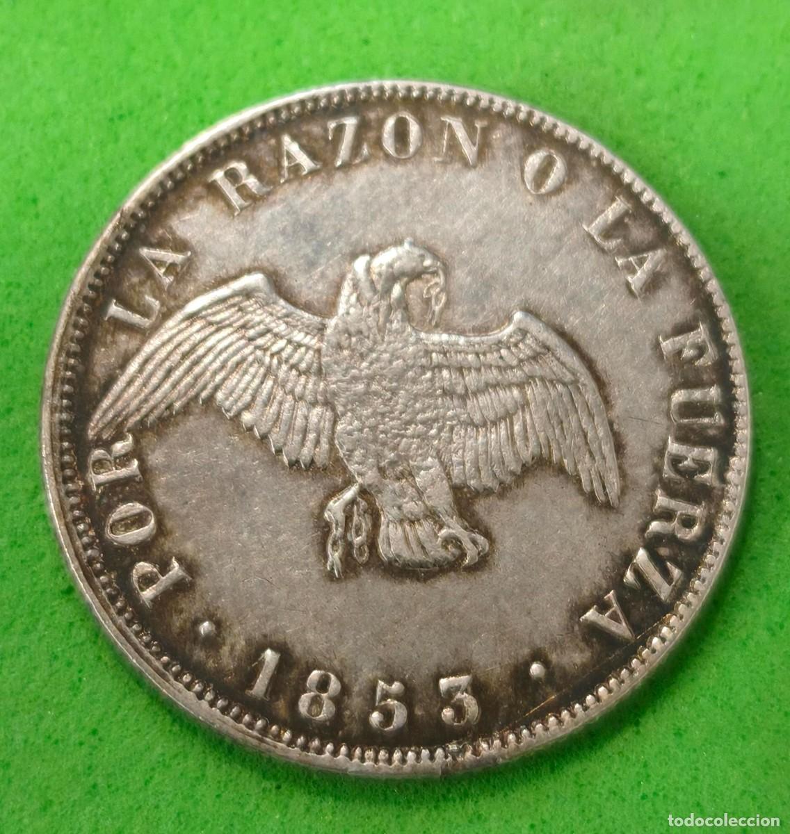 Monedas antiguas de Am&eacute;rica: CHILE. A&Ntilde;O 1853. 20 CENTAVOS PLATA (900). PESO 5 GR