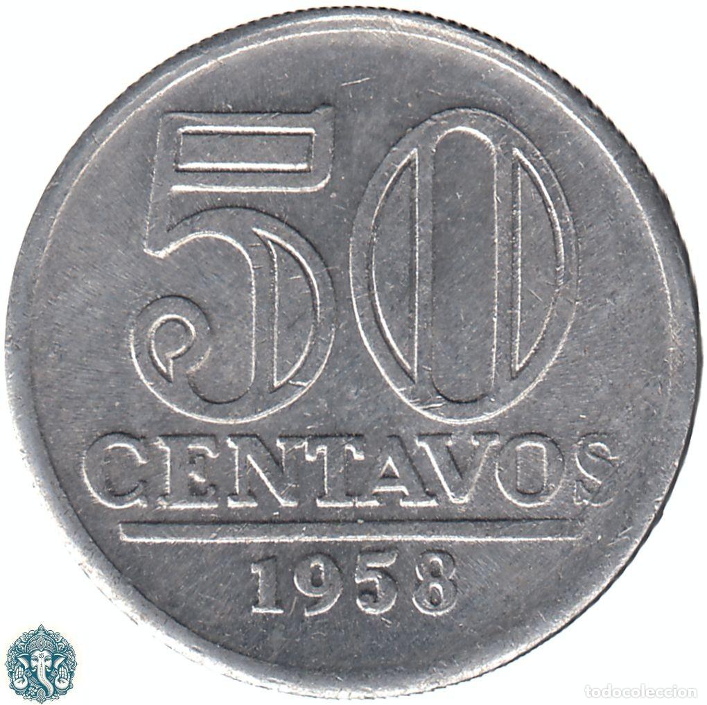 Monedas antiguas de Am&eacute;rica: BRASIL 50 Centavos 1956 KM#569