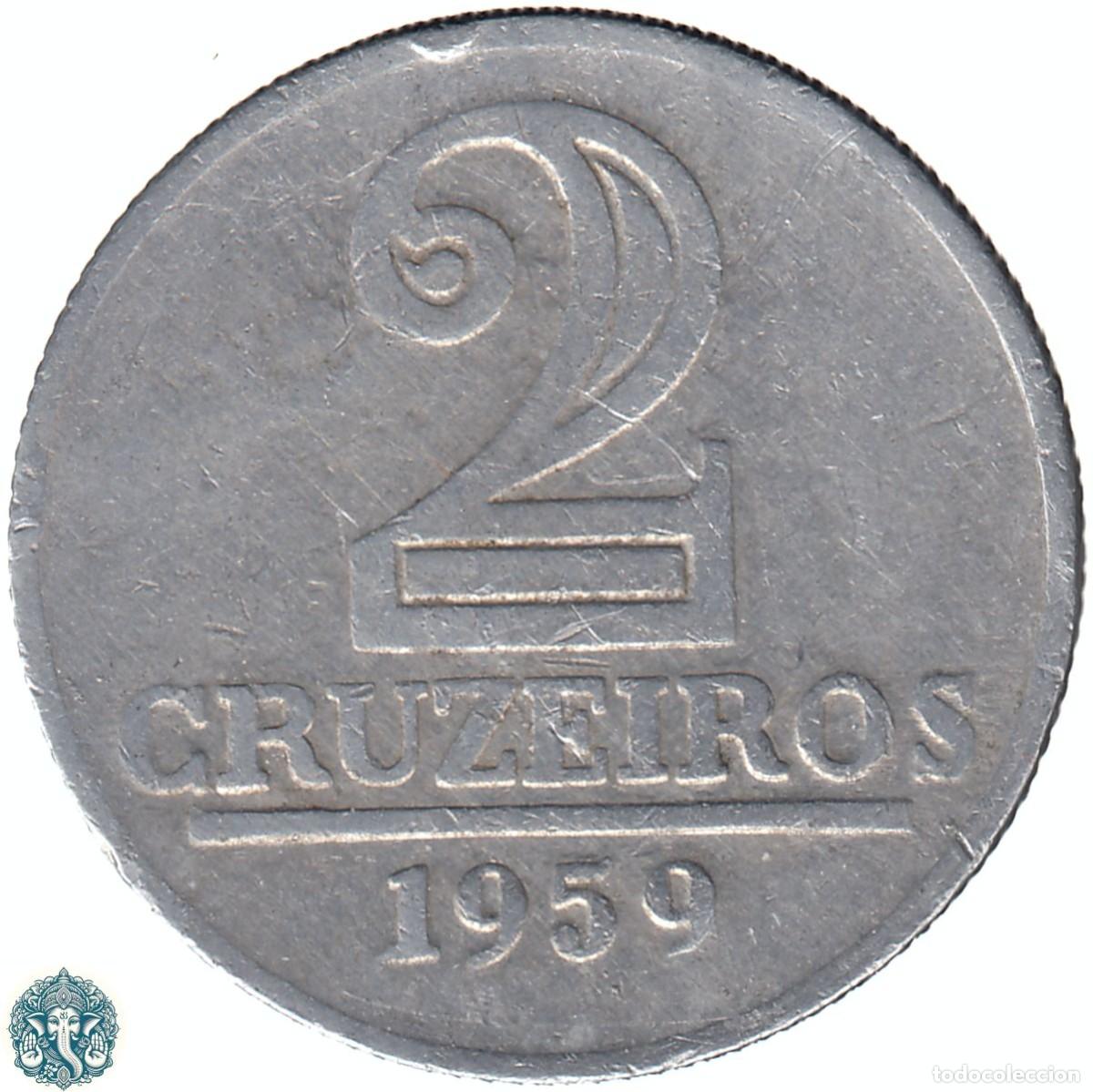 Monedas antiguas de Am&eacute;rica: BRASIL 2 Cruceiros 1959 KM#571