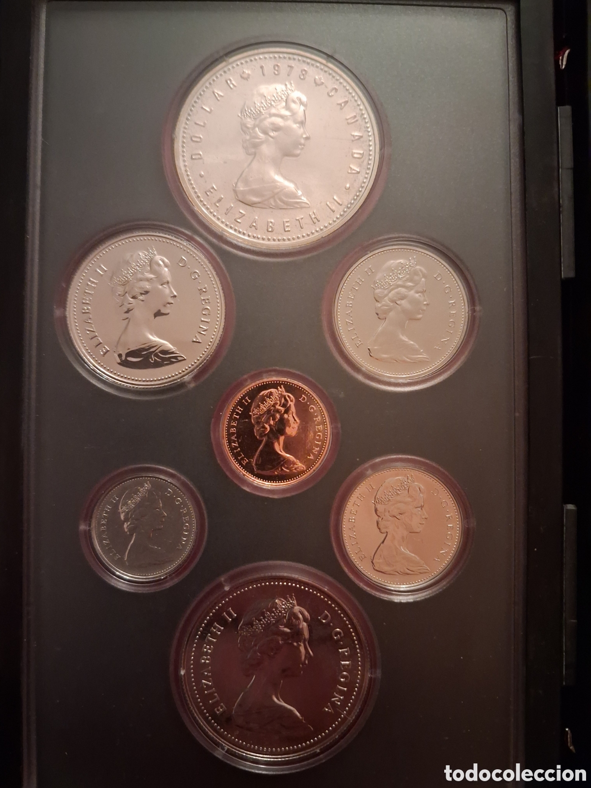 Monedas antiguas de Am&eacute;rica: Estuche con monedas de Canad&aacute; 1978