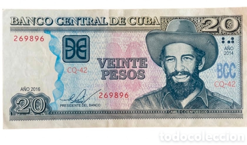 Monedas antiguas de Am&eacute;rica: Billete Cuba 20 Pesos 2016 - Camilo Cienfuegos - Serie CQ - &iexcl;Impecable!
