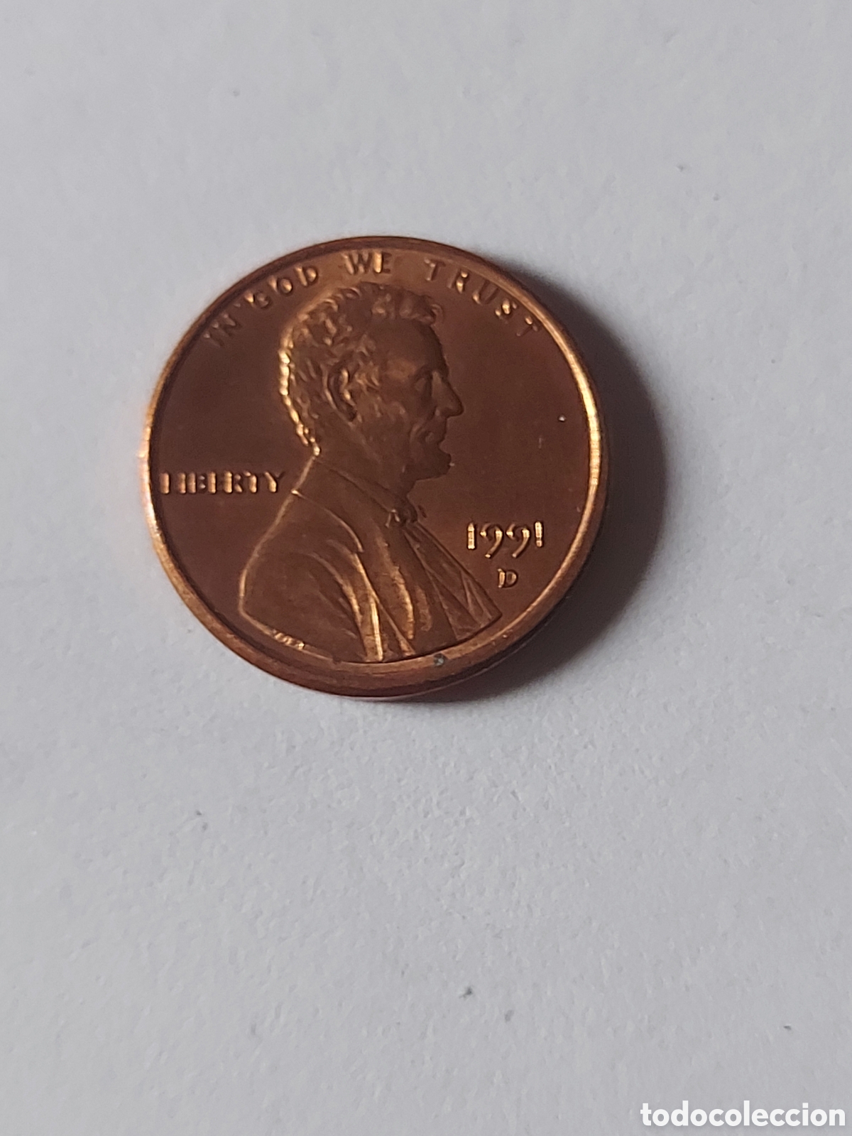 Monedas antiguas de Am&eacute;rica: MONEDA ESTADOS UNIDOS EEUU USA 1 CENTAVO, 1991 D