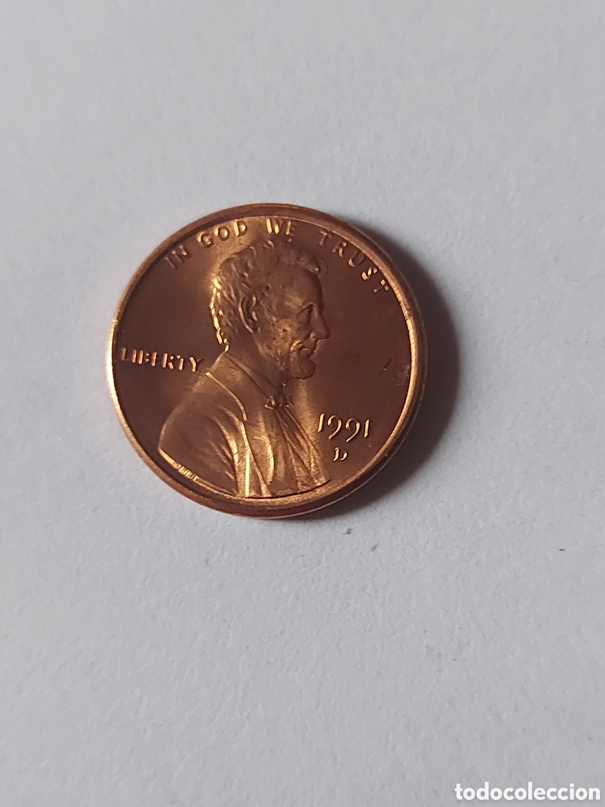 Monedas antiguas de Am&eacute;rica: MONEDA ESTADOS UNIDOS EEUU USA 1 CENTAVO, 1991 D