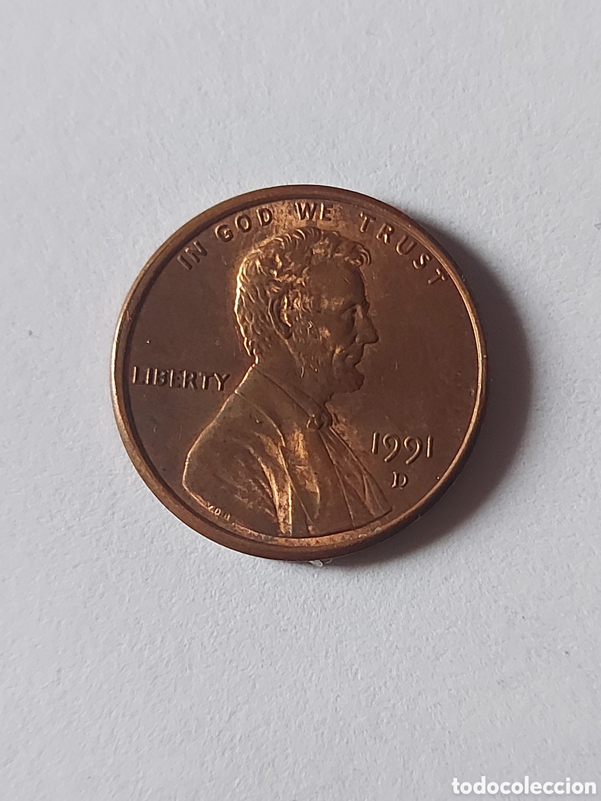 Monedas antiguas de Am&eacute;rica: MONEDA ESTADOS UNIDOS EEUU USA 1 CENTAVO, 1991 D