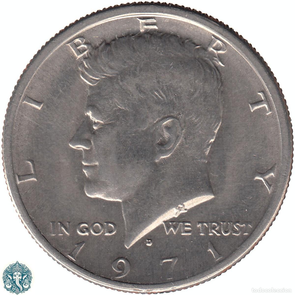 Monedas antiguas de Am&eacute;rica: ESTADOS UNIDOS &frac12; Medio Half D&oacute;lar 1971 Kennedy Ceca D (Denver) KM#202b