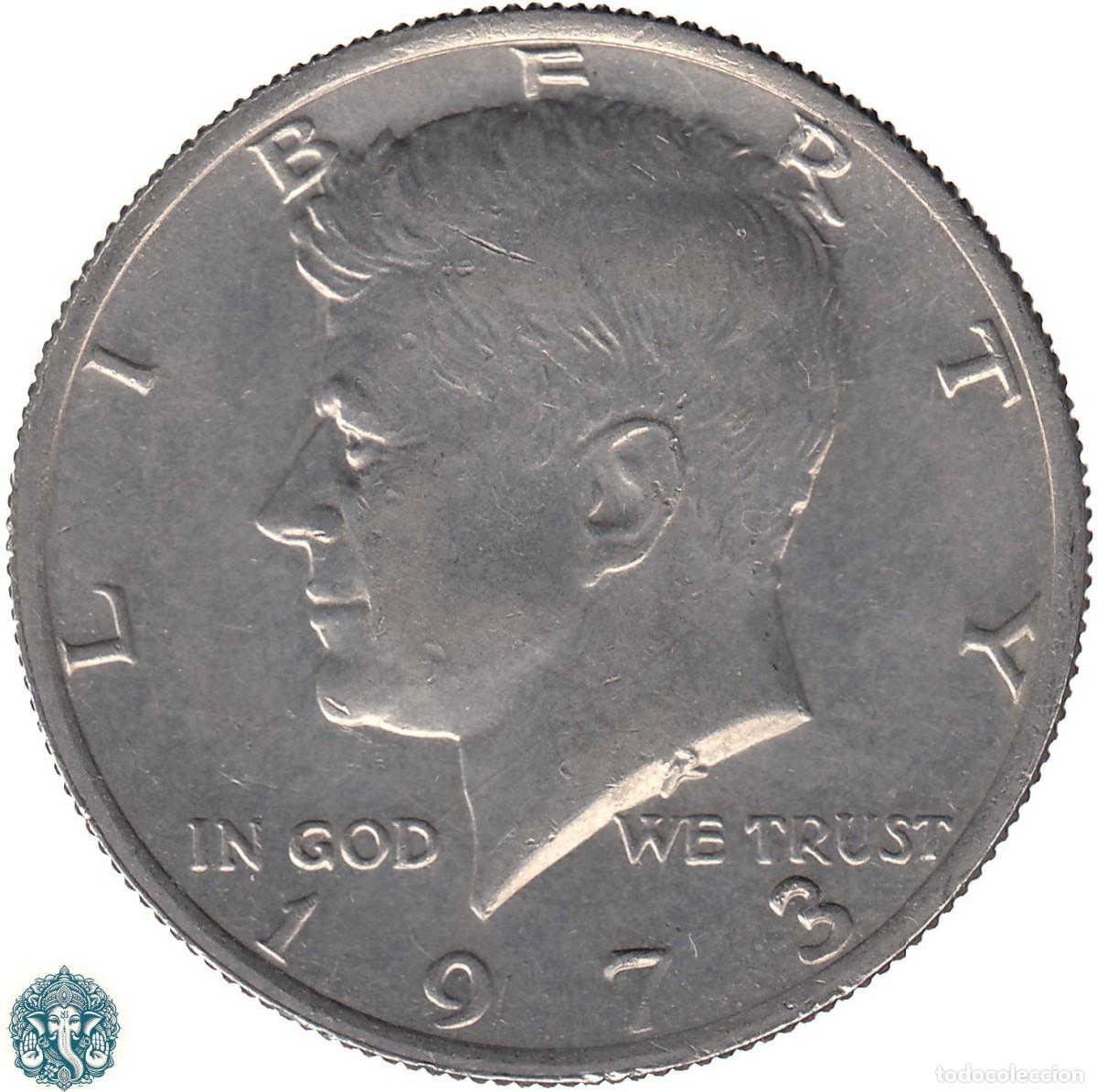 Monedas antiguas de Am&eacute;rica: ESTADOS UNIDOS &frac12; Medio Half D&oacute;lar 1973 Kennedy Ceca Sin Marca KM#202b