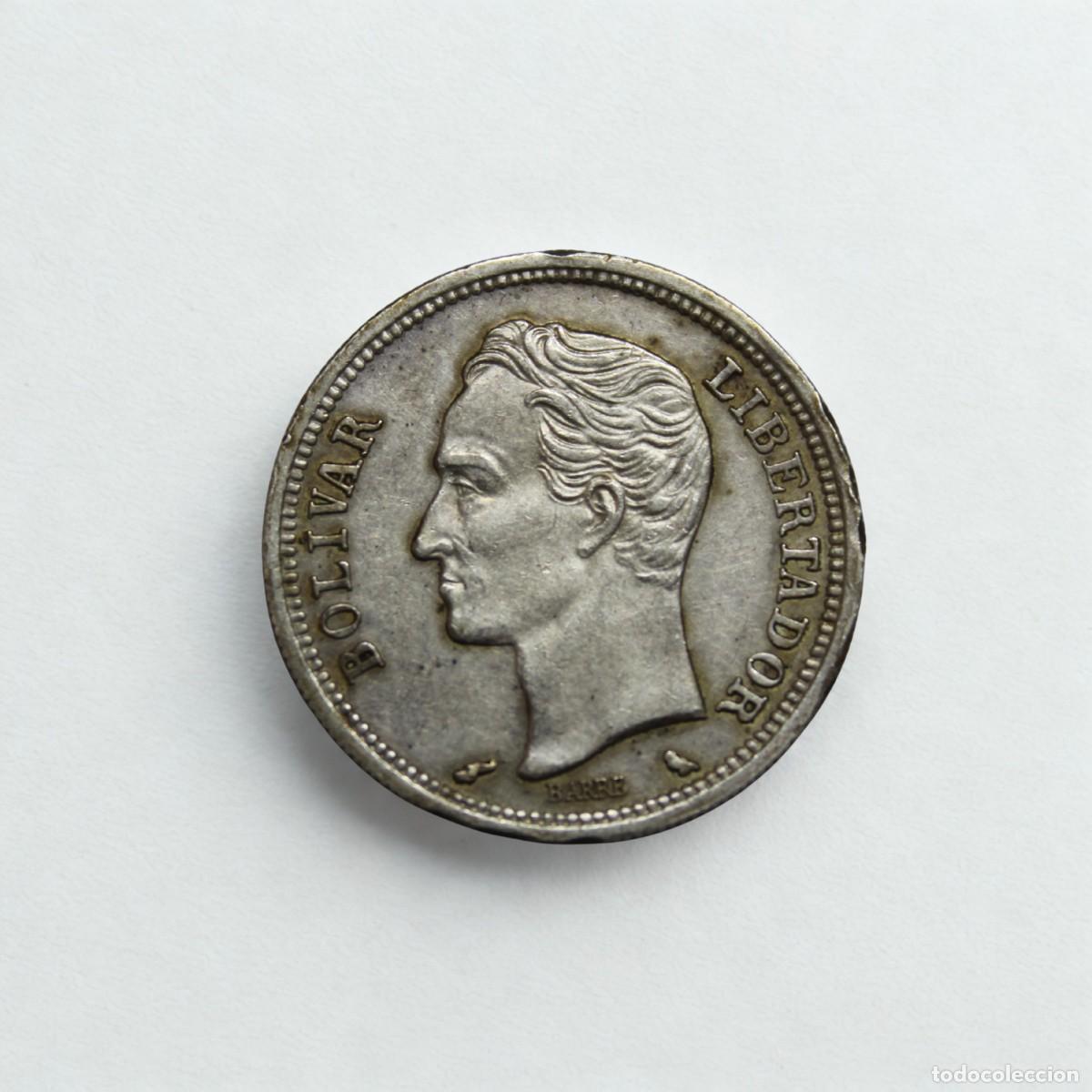 Monedas antiguas de Am&eacute;rica: Moneda 1 Bol&iacute;var 1965 Venezuela Plata 835 Simon Bolivar Circulada