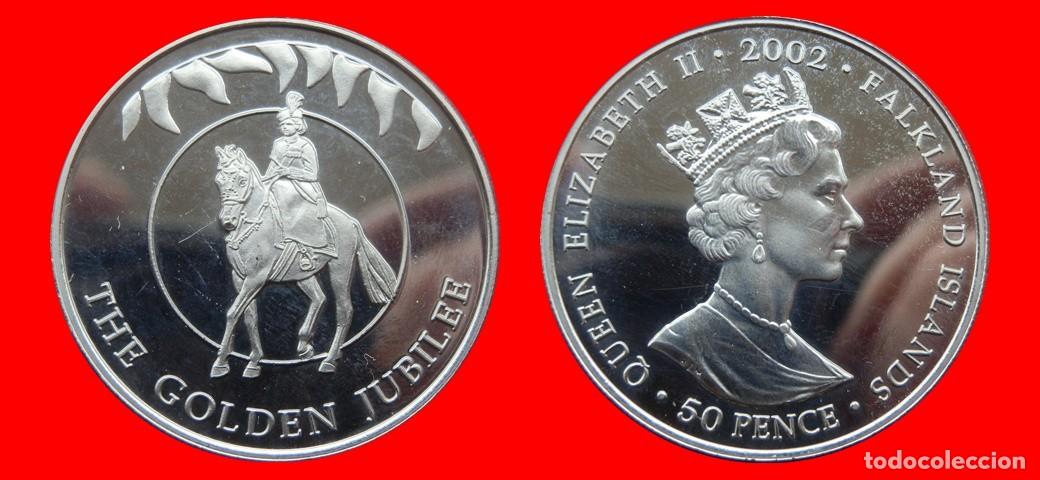 Monedas antiguas de Am&eacute;rica: 50 PENIQUES PENCE 2002 SIN CIRCULAR ISLAS MALVINAS FALKLAND-9046SC
