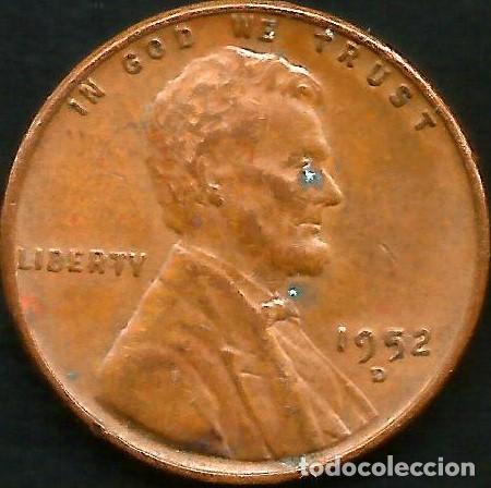 Monedas antiguas de Am&eacute;rica: E.E.U.U. 1952 - CECA D - 1 CENT - KM A132 - CIRCULADA - Foto 1