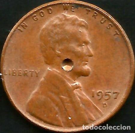 Monedas antiguas de Am&eacute;rica: E.E.U.U. 1957 - CECA D - 1 CENT - KM A132 - CIRCULADA - Foto 1