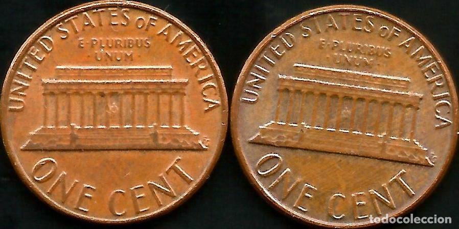 Monedas antiguas de Am&eacute;rica: E.E.U.U. 1981 - SIN CECA Y CECA D - 1 CENT - KM 201 - 2 MONEDAS CIRCULADAS - Foto 2