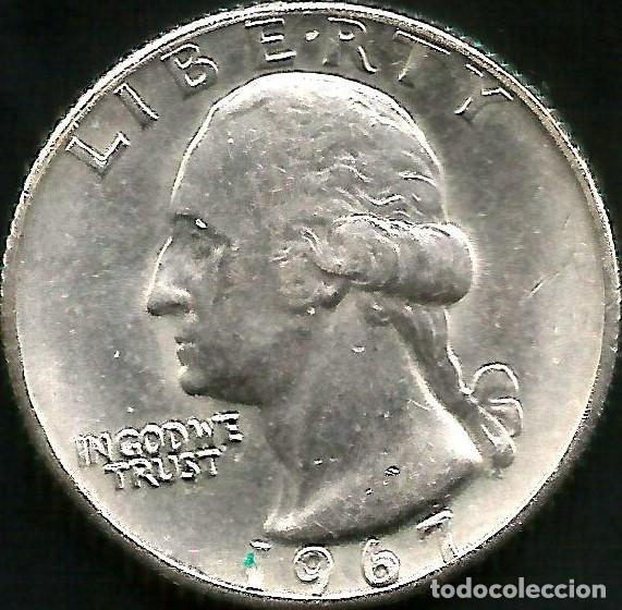 Monedas antiguas de Am&eacute;rica: E.E.U.U. 1967 - SIN CECA - QUARTER DOLLAR - KM 164a - CIRCULADA (FILADELFIA)
