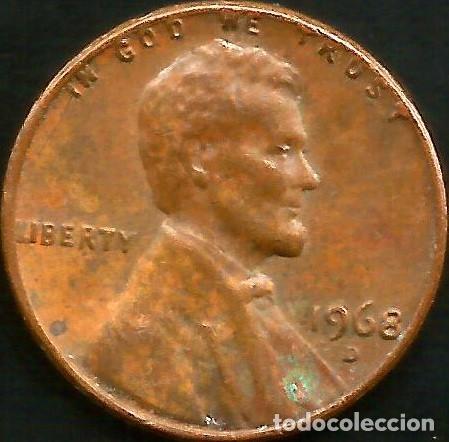 Monedas antiguas de Am&eacute;rica: E.E.U.U. 1968 - CECA D - 1 CENT - KM 201 - CIRCULADA - Foto 1