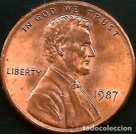 Monedas antiguas de Am&eacute;rica: E.E.U.U. 1987 - SIN CECA - 1 CENT - KM 201b - CIRCULADA - Foto 1