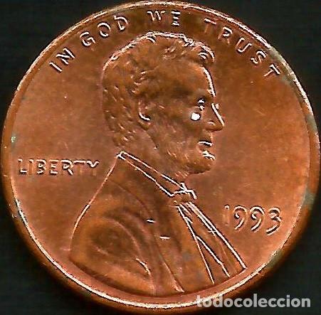 Monedas antiguas de Am&eacute;rica: E.E.U.U. 1993 - SIN CECA - 1 CENT - KM 201b - CIRCULADA - Foto 1