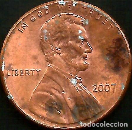 Monedas antiguas de Am&eacute;rica: E.E.U.U. 2007 - SIN CECA - 1 CENT - KM 201b - CIRCULADA