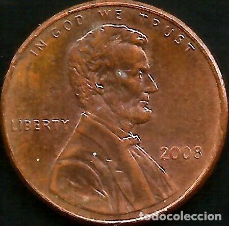 Monedas antiguas de Am&eacute;rica: E.E.U.U. 2008 - SIN CECA - 1 CENT - KM 201b - CIRCULADA - Foto 1
