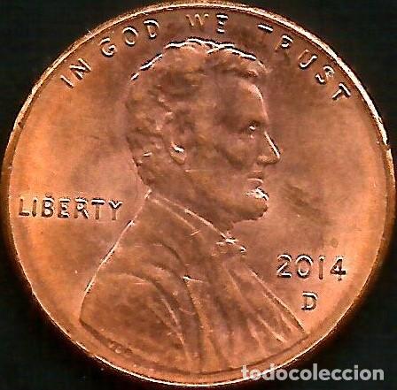 Monedas antiguas de Am&eacute;rica: E.E.U.U. 2014 - CECA D - 1 CENT - KM 468 - CIRCULADA - Foto 1