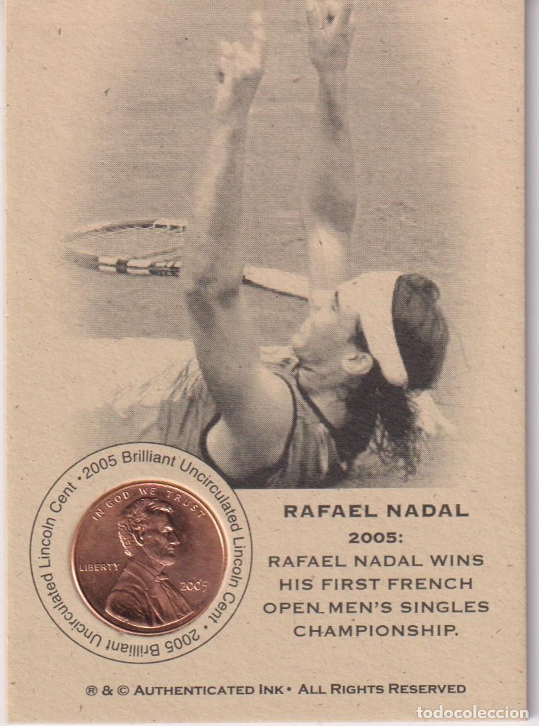 Monedas antiguas de Am&eacute;rica: RAFAEL NADAL PARERA COINCARD AMERICANO CENTAVO DOLAR RARISIMO