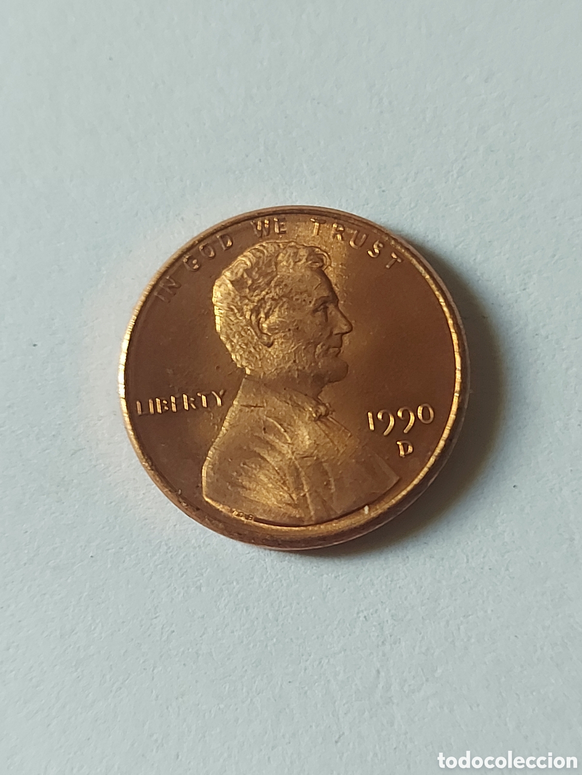 Monedas antiguas de Am&eacute;rica: MONEDA ESTADOS UNIDOS EEUU USA 1 CENTAVO, 1990 D ERROR
