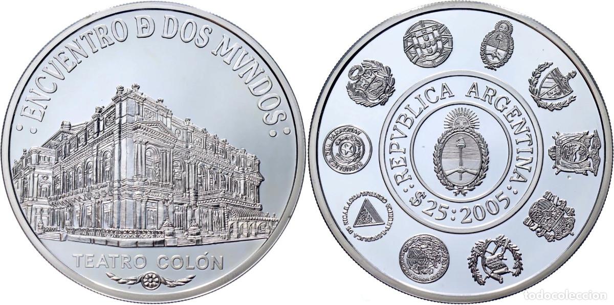 Monedas antiguas de Am&eacute;rica: ARGENTINA plata 2005 proof TEATRO COLON - Encuentro dos mundos