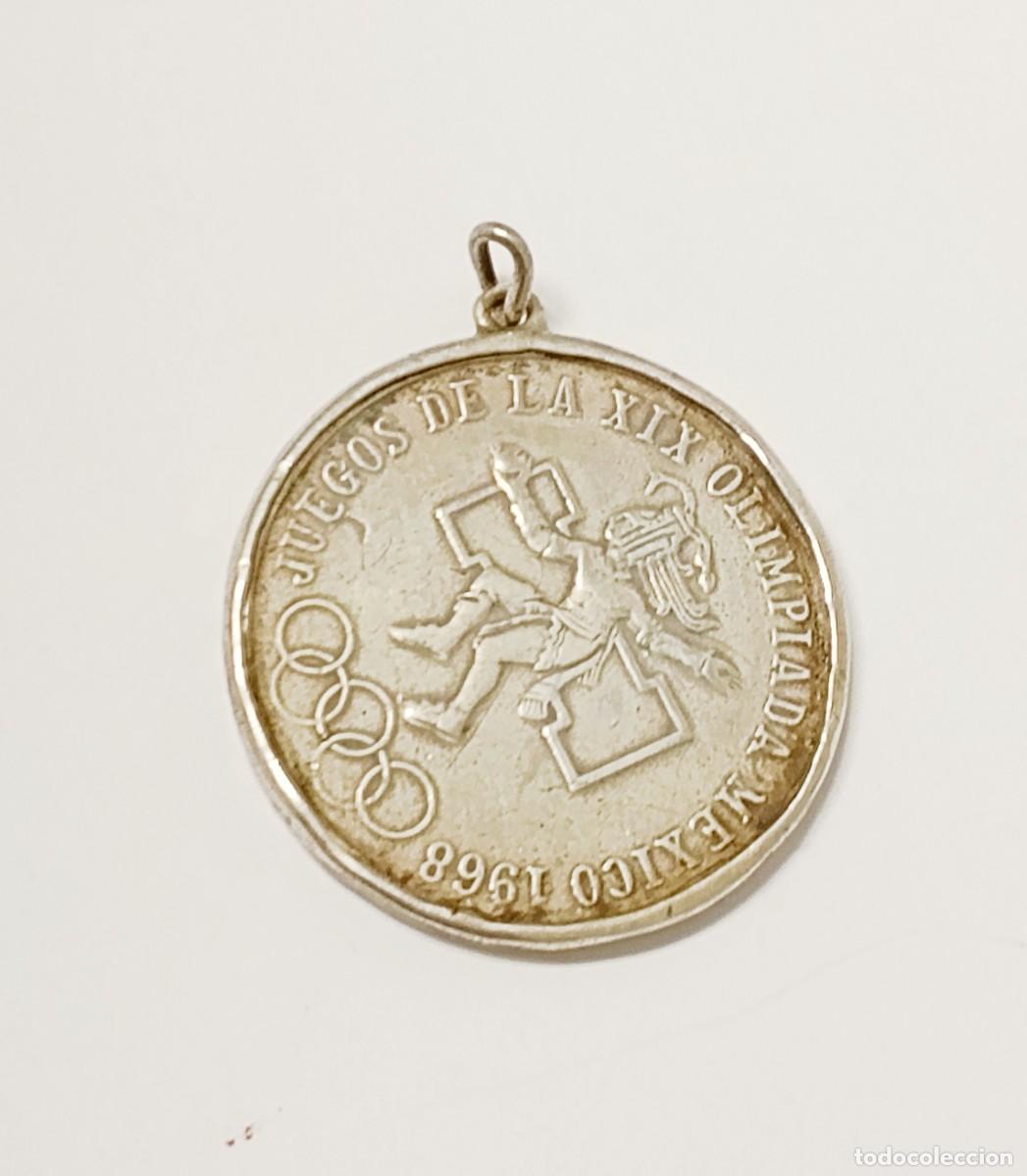 Monedas antiguas de Am&eacute;rica: Colgante Moneda 25 Pesos Plata M&eacute;xico 1968 - Olimpiadas cerco plata 27 gr.