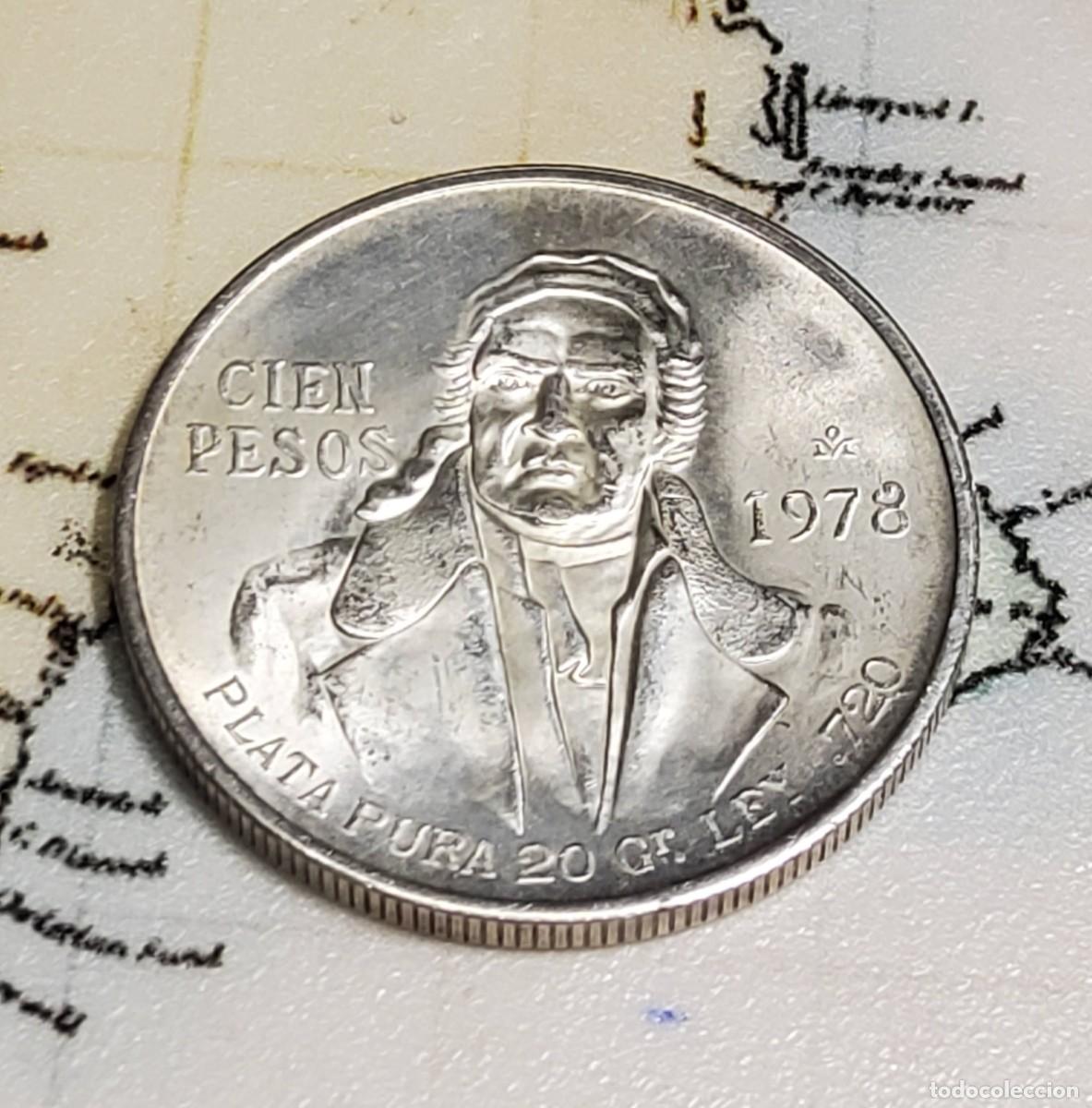 Monedas antiguas de Am&eacute;rica: 100 PESOS DE PLATA DE MEXICO DEL A&Ntilde;O 1978. SIN CIRCULAR.