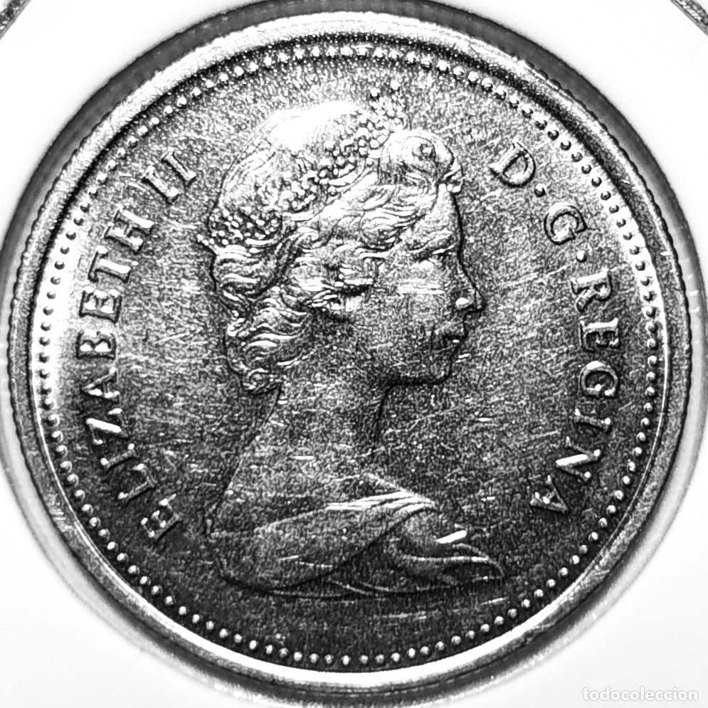 Monedas antiguas de Am&eacute;rica: CANADA (1953-2022) - 25 CENTAVOS 1985 - REINA ISABEL II - A - 5,05 GR. NIQUEL - DIAMETRO 23,88 mm