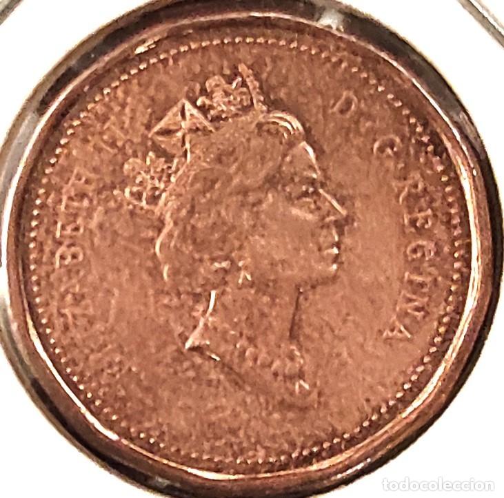 Monedas antiguas de Am&eacute;rica: CANADA (1953-2022) - 1 CENTAVO 1991 - REINA ISABEL II - A - 2,50 GR. BRONCE - DIAMETRO 19,10 mm
