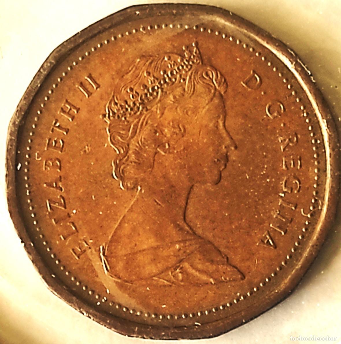 Monedas antiguas de Am&eacute;rica: CANADA (1953-2022) - 1 CENTAVO 1987 - REINA ISABEL II - A - 2,50 GR. BRONCE - DIAMETRO 19,10 mm