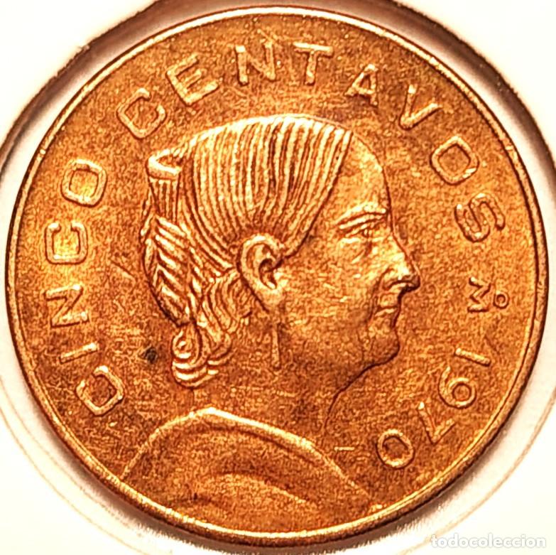 Monedas antiguas de Am&eacute;rica: MEXICO (1970-1992) - 5 CENTAVOS 1970 M - A - 2,75 GR. LATON - DIAMETRO 18 mm - KM#427 - MB