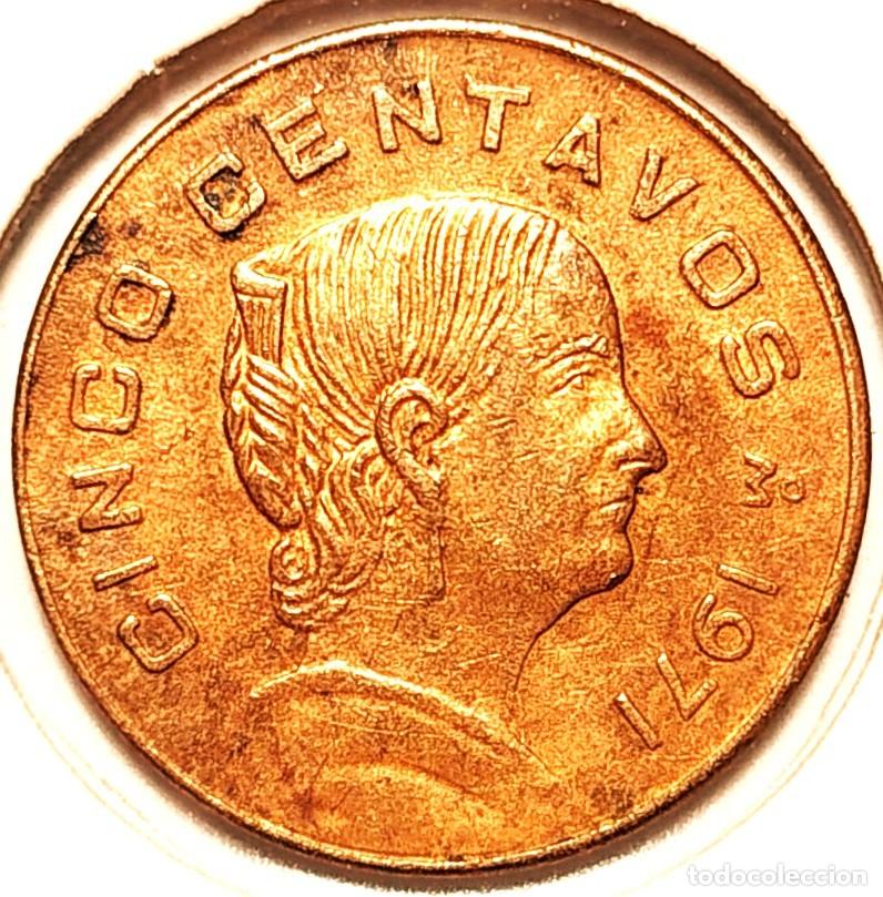 Monedas antiguas de Am&eacute;rica: MEXICO (1970-1992) - 5 CENTAVOS 1971 M - A - 2,75 GR. LATON - DIAMETRO 18 mm - KM#427 - MB