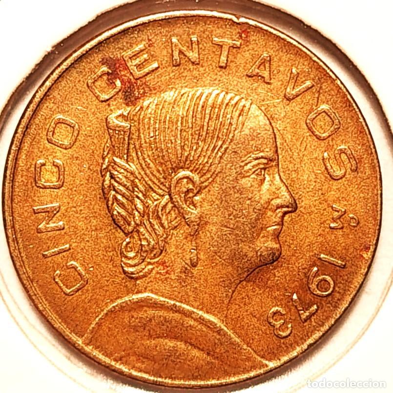 Monedas antiguas de Am&eacute;rica: MEXICO (1970-1992) - 5 CENTAVOS 1973 M - A - 2,75 GR. LATON - DIAMETRO 18 mm - KM#427 - MB