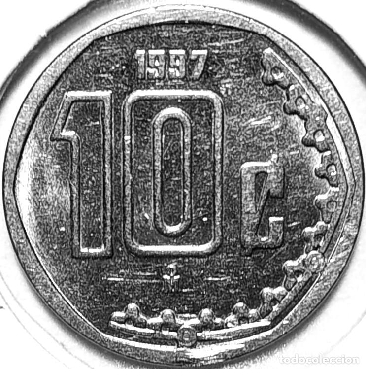 Monedas antiguas de Am&eacute;rica: MEXICO (1992-) - 10 CENTAVOS 1997 - A - 2,03 GR. ACERO INOXIDABLE - DIAMETRO 17 mm - KM#547 - MB