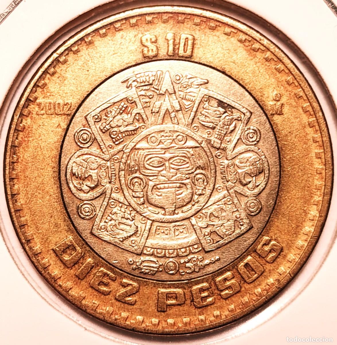Monedas antiguas de Am&eacute;rica: MEXICO (1992-) - 10 PESOS 2002 - A - 10,33 GR. BIMETALICA BRONCE DE ALIMINIO-CUPRONIQUEL