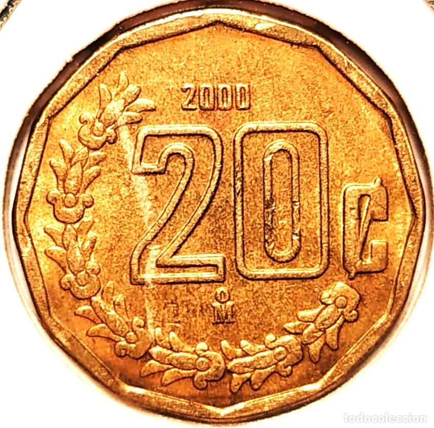 Monedas antiguas de Am&eacute;rica: MEXICO (1992-) - 20 CENTAVOS 2000 - A - 3,04 GR. BRONCE DE ALUMINIO - DIAMETRO 19,50 mm - KM#548