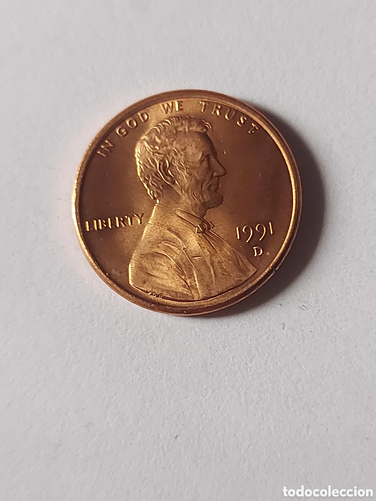 Monedas antiguas de Am&eacute;rica: MONEDA ESTADOS UNIDOS EEUU USA 1 CENTAVO, 1991 D