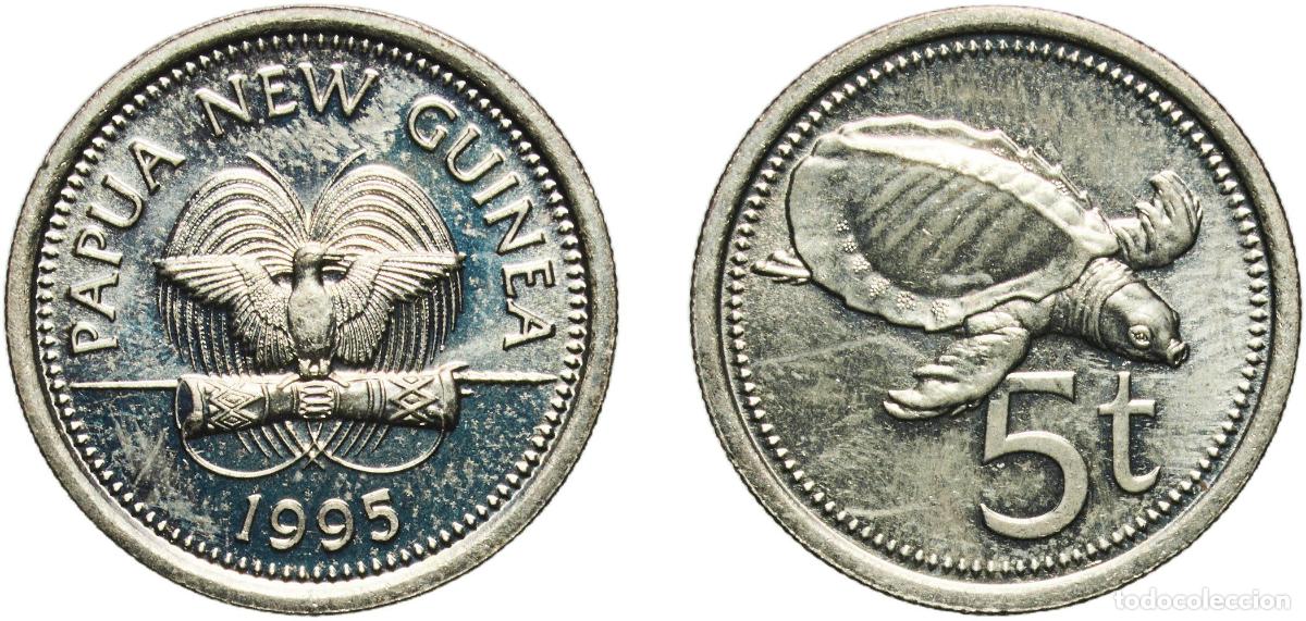 Monedas antiguas de Am&eacute;rica: Papua New Guinea Constitutional Monarchy 1995 5 Toea - Elizabeth II Copper-nickel (75% Copper, 25%
