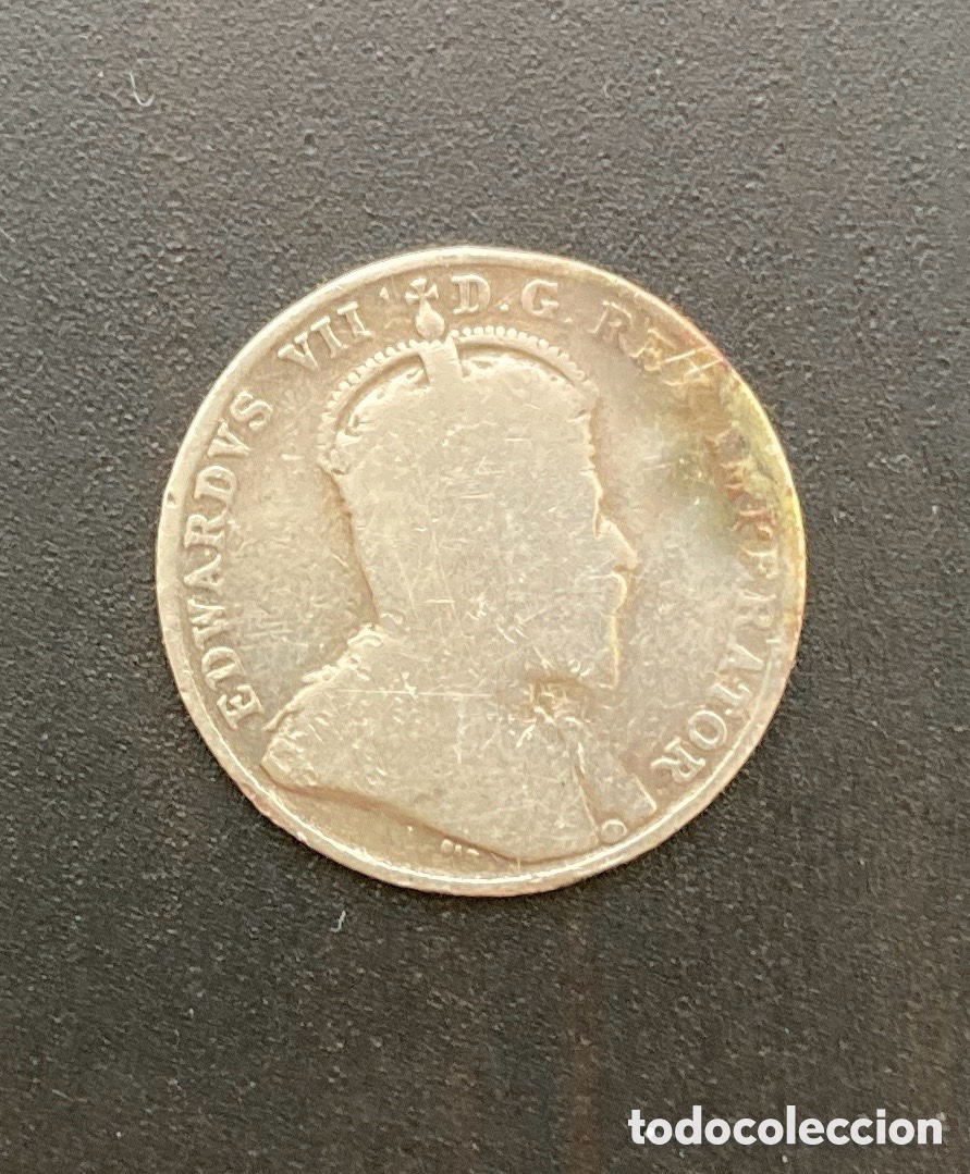 Monedas antiguas de Am&eacute;rica: 10 cents Canad&aacute; 1903. Eduardo VII. Plata 0,925