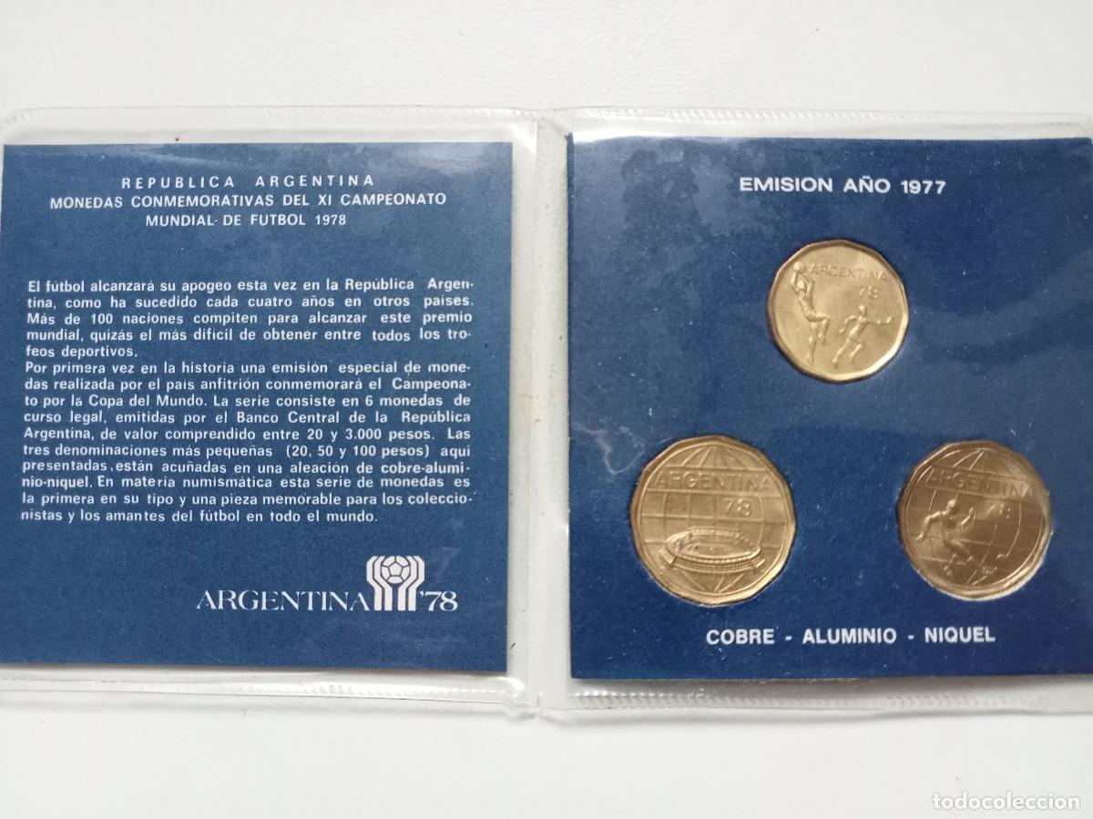 Monedas antiguas de Am&eacute;rica: ARGENTINA SET MONEDAS 3 VALORES MUNDIAL ARGENTINA &acute;78 1977 SC