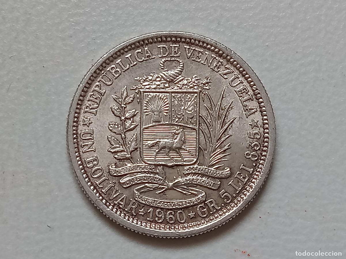 Monedas antiguas de Am&eacute;rica: VENEZUELA 1 BOL&Iacute;VAR PLATA 1960 SC-