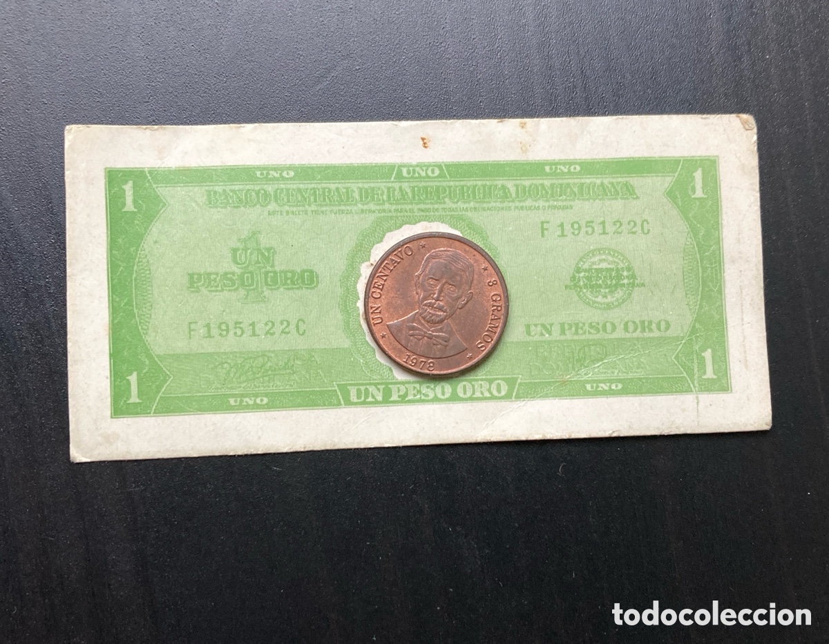 Monedas antiguas de Am&eacute;rica: Tarjeta publicitaria Numism&aacute;tica Dominicana CXA. 1 centavo 1978.